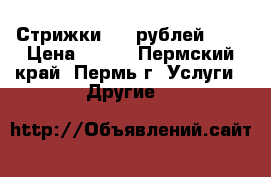 Стрижки 150 рублей !!! › Цена ­ 150 - Пермский край, Пермь г. Услуги » Другие   